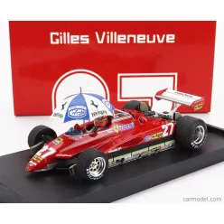   FERRARI  F1  126C2 N 27 BRAZILIAN GP 1982 GILLES VILLENEUVE - WITH DRIVER FIGURE AND UMBRELLA  RED