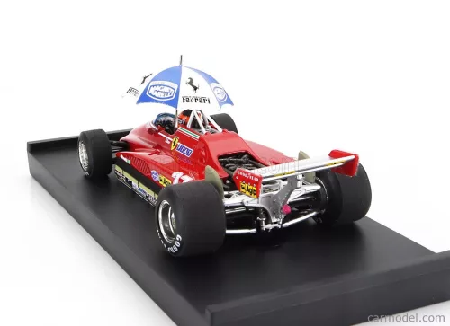 FERRARI  F1  126C2 N 27 BRAZILIAN GP 1982 GILLES VILLENEUVE - WITH DRIVER FIGURE AND UMBRELLA  RED