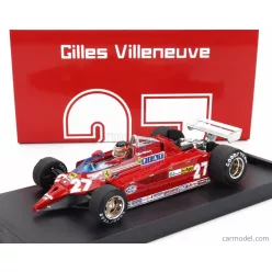   FERRARI  F1  126CK TURBO N 27 ISTRANA AIRPORT DUEL WITH F104 AIRPLANE 1981 GILLES VILLENEUVE - WITH DRIVER FIGURE  RED