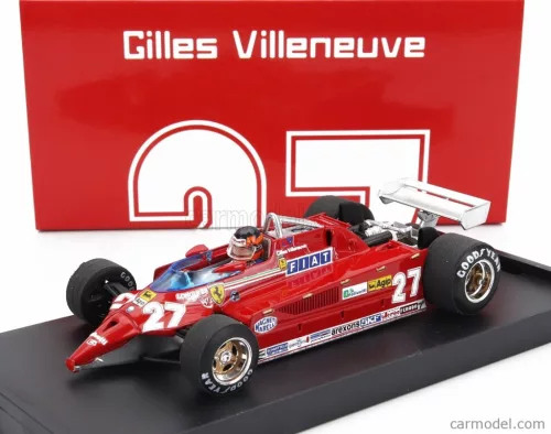 FERRARI  F1  126CK TURBO N 27 ISTRANA AIRPORT DUEL WITH F104 AIRPLANE 1981 GILLES VILLENEUVE - WITH DRIVER FIGURE  RED