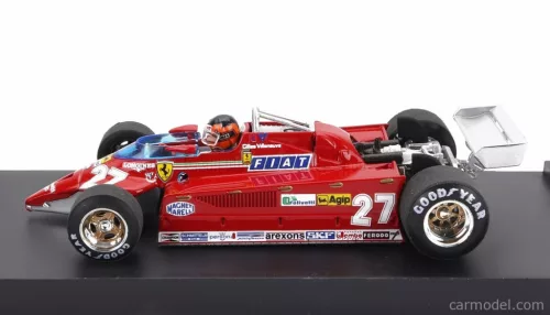 FERRARI  F1  126CK TURBO N 27 ISTRANA AIRPORT DUEL WITH F104 AIRPLANE 1981 GILLES VILLENEUVE - WITH DRIVER FIGURE  RED