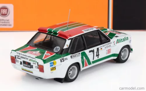 FIAT  131 ABARTH TEAM ALITALIA N 14 RALLY MONTECARLO 1981 DARIO CERRATO - LUCIANO GUIZZARDI  WHITE GREEN RED