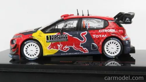 CITROEN  C3 WRC TEAM RED BULL N 1 WINNER RALLY MONTECARLO 2019 S.OGIER - J.INGRASSIA  RED YELLOW GREY