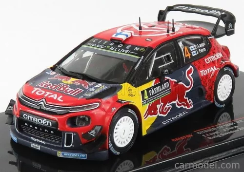 CITROEN  C3 WRC TEAM RED BULL N 4 RALLY SWEDEN 2019 E.LAPPI - J.FERM  RED YELLOW GREY