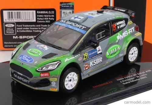 FORD ENGLAND  FIESTA RS RALLY2 N 29 RALLY ESTONIA 2022 J.HUTTUNEN - M.LUKKA  GREY GREEN