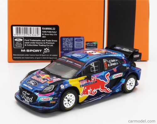 FORD ENGLAND  PUMA RALLY1 RED BULL TEAM M-SPORT FORD WRT N 8 WINNER RALLY CHILE 2023 OTT TANAK - MARTIN JARVEOJA  BLUE BLACK