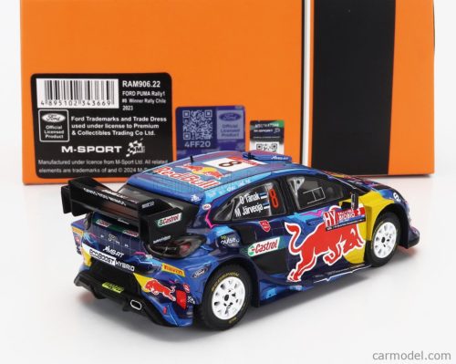 FORD ENGLAND  PUMA RALLY1 RED BULL TEAM M-SPORT FORD WRT N 8 WINNER RALLY CHILE 2023 OTT TANAK - MARTIN JARVEOJA  BLUE BLACK
