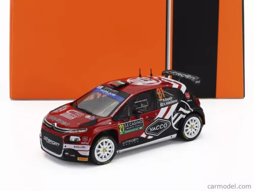 CITROEN  C3 RALLY2 TEAM AEC DG SPORT N 21 RALLY MONTECARLO 2024 NIKOLAY GRYAZIN - KONSTANTIN ALEKSANDROV  RED BLACK WHITE