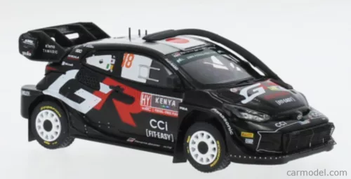 TOYOTA  YARIS GR RALLY1 TEAM TOYOTA GAZOO RACING WRT N 18 (with snorkel) 2nd RALLY SAFARI KENYA 2024 TAKAMOTO KATSUTA - AARON JOHNSTON  BLACK WHITE RED