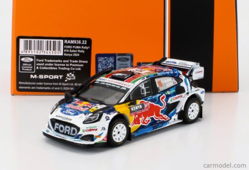 FORD ENGLAND  PUMA RALLY1 RED BULL TEAM FORD WORLD RALLY M-SPORT N 16 3rd RALLY SAFARI KENYA 2024 ADRIEN FOURMAUX - ALEXANDRE CORIA  WHITE BLUE RED