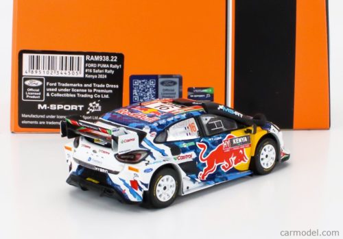 FORD ENGLAND  PUMA RALLY1 RED BULL TEAM FORD WORLD RALLY M-SPORT N 16 3rd RALLY SAFARI KENYA 2024 ADRIEN FOURMAUX - ALEXANDRE CORIA  WHITE BLUE RED