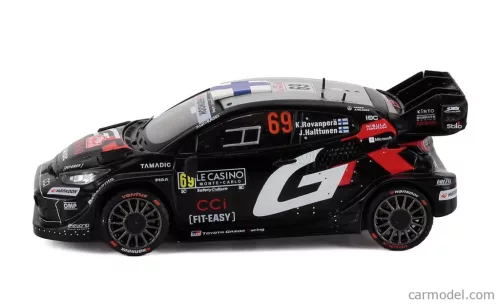 TOYOTA  YARIS GR HYBRID RALLY1 TEAM TOYOTA GAZOO RACING WRT N 69 4th RALLY MONTECARLO 2025 KALLE ROVANPERA - JONNE HALTTUNEN  BLACK