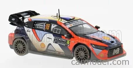 HYUNDAI  i20 N RALLY1 TEAM SHELL MOBIS WRT N 16 3rd RALLY MONTECARLO 2025 ADRIEN FOURMAUX - ALEXANDRE CORIA  2 TONE BLUE ORANGE