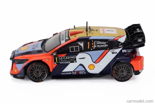 HYUNDAI  i20 N RALLY1 TEAM SHELL MOBIS WRT N 1 6th RALLY MONTECARLO 2025 THIERRY NEUVILLE - MARTIJN WYDAEGHE  2 TONE BLUE RED