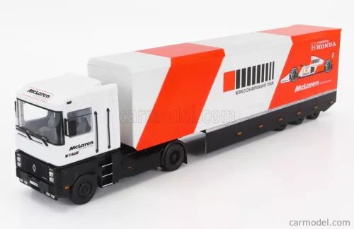 RENAULT  MAGNUM AE500 CAR TRANSPORTER TEAM F1 McLAREN HONDA MP4/6 WORLD CHAMPION SEASON 1991  WHITE BLACK ORANGE
