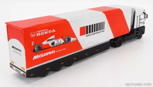 RENAULT  MAGNUM AE500 CAR TRANSPORTER TEAM F1 McLAREN HONDA MP4/6 WORLD CHAMPION SEASON 1991  WHITE BLACK ORANGE