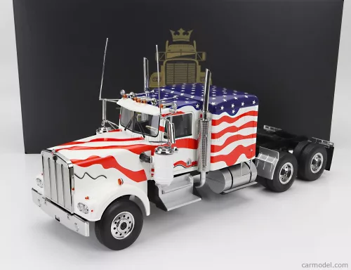 KENWORTH  W900 TRACTOR TRUCK STARS & STRIPES LIVERY 3-ASSI 1989  WHITE BLUE RED