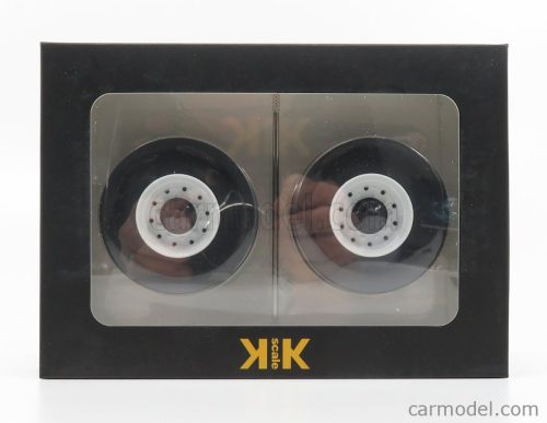 ACCESSORIES  SET 4X WHEELS-TYRES WITH AXLE  WHITE BLACK