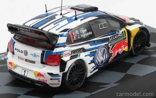 VOLKSWAGEN  POLO WRC TEAM VOLKSWAGEN MOTORSPORT RED BULL N 1 WINNER RALLY MONTECARLO WORLD CHAMPION 2016 S.OGIER - J.INGRASSIA  WHITE BLUE