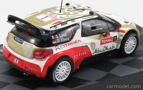 CITROEN  DS3 WRC TOTAL ABU DHABI N 1 WINNER RALLY MONTECARLO 2013 S.LOEB - D.ELENA  RED GOLD WHITE