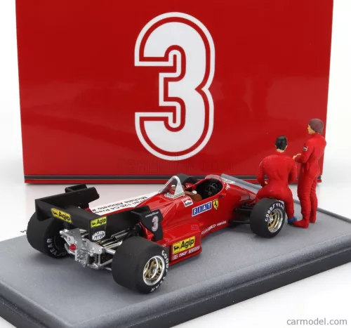 FERRARI  F1 126C4 N 0 PRESENTAZIONE FIORANO SEASON 1984 WITH MICHELE ALBORETO AND RENE ARNOUX DRIVER FIGURES  RED BLACK