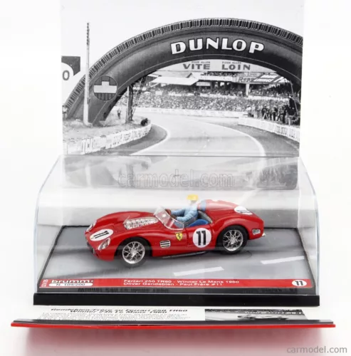 FERRARI  250TR TESTAROSSA 3.0L V12 SPIDER TEAM SCUDERIA FERRARI SPA N 11 WINNER 24h LE MANS 1960 WITH OLIVIER GENDEBIEN FIGURE  RED