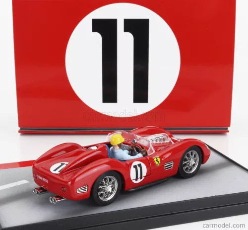 FERRARI  250TR TESTAROSSA 3.0L V12 SPIDER TEAM SCUDERIA FERRARI SPA N 11 WINNER 24h LE MANS 1960 WITH OLIVIER GENDEBIEN FIGURE  RED