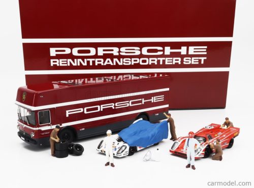 MERCEDES BENZ  SET 3X O317 TRUCK CAR RENNTRANSPORTER 1968 + PORSCHE 917K 4.9L TEAM MARTINI RACING N 22 WINNER 24h LE MANS 1971 HELMUT MARKO - GIJS VAN LENNEP + TEAM SALZBURG N 23 WINNER 24h LE MANS 1970 HANS HERRMANN - RICHARD ATTWOOD