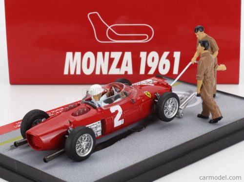 FERRARI  F1  DIORAMA 156 N 2 WORLD CHAMPION WINNER ITALY MONZA GP WITH FIGURES 1961 PHIL HILL  RED