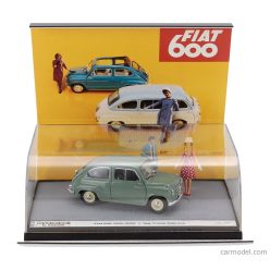   FIAT  DIORAMA 600 BERLINA 1-SERIES WITH FIGURES 1955 - 70th ANNIVERSARIO 2025 - IL CAPOLAVORO DI DANTE GIACOSA  VERDE CHIARO - GREEN