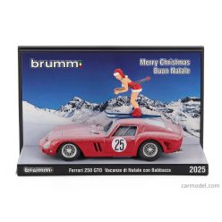   FERRARI  250 GTO COUPE 1962 - VACANZE DI NATALE CON BABBAZZA 2025 - WITH SKI - MERRY CHRISTMAS - BUON NATALE  RED