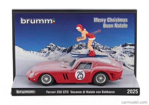 FERRARI  250 GTO COUPE 1962 - VACANZE DI NATALE CON BABBAZZA 2025 - WITH SKI - MERRY CHRISTMAS - BUON NATALE  RED