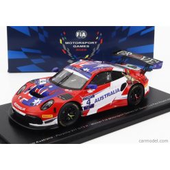   PORSCHE  991 911 GT3 R TEAM AUSTRALIA N 4 WINNER FIA MOTORSPORT GAMES GT SPRINT CUP PAUL RICHARD 2022 M.CAMPBELL  RED WHITE