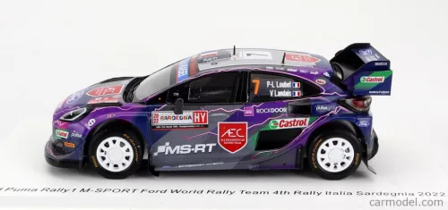 FORD ENGLAND  PUMA RALLY1 TEAM FORD WORLD RALLY M-SPORT N 7 4th RALLY SARDINIA ITALY 2022 P.L.LOUBET - V.LANDAIS  PURPLE BLUE GREY