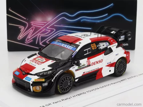 TOYOTA  YARIS GR HYBRID RALLY1 TEAM TOYOTA GAZOO RACING WRT N 69 3rd RALLY JAPAN 2023 KALLE ROVANPERA - JONNE HALTTUNEN  WHITE RED BLACK