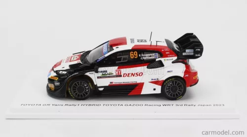 TOYOTA  YARIS GR HYBRID RALLY1 TEAM TOYOTA GAZOO RACING WRT N 69 3rd RALLY JAPAN 2023 KALLE ROVANPERA - JONNE HALTTUNEN  WHITE RED BLACK