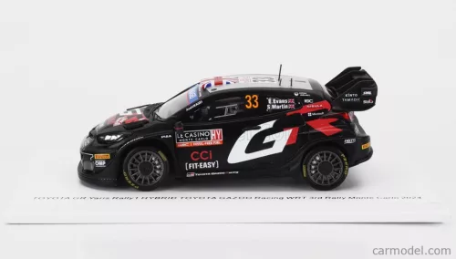 TOYOTA  YARIS GR RALLY1 HYBRID TEAM TOYOTA GAZOO RACING WRT N 33 3rd RALLY MONTECARLO 2024 ELFYN EVANS - MARTIN SCOTT  BLACK WHITE
