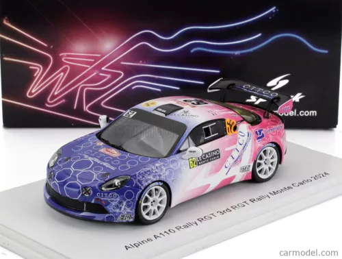 RENAULT  ALPINE A110 RGT TEAM CODE RACING DEVELOPMENT N 62 RGT RALLY MONTECARLO 2024 CHRISTOPHE BERARD - CHRISTOPHE BERNABO  BLUE WHITE PINK