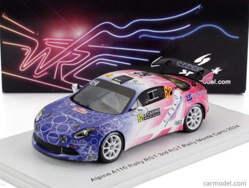 RENAULT  ALPINE A110 RGT TEAM CODE RACING DEVELOPMENT N 62 RGT RALLY MONTECARLO 2024 CHRISTOPHE BERARD - CHRISTOPHE BERNABO  BLUE WHITE PINK