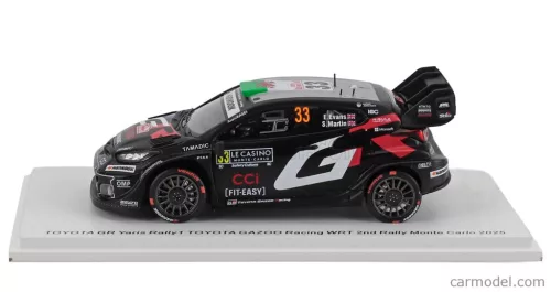 TOYOTA  YARIS GR RALLY1 TEAM GAZOO RACING WRT N 33 2nd RALLY MONTECARLO 2025 ELFYN EVANS - SCOTT MARTIN  BLACK