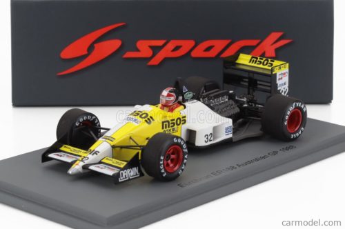 EUROBRUN  F1  ER188 N 32 AUSTRALIAN GP 1988 OSCAR LARRAURI  YELLOW WHITE BLACK