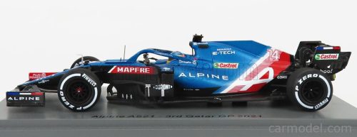 RENAULT  F1  A521 RENAULT E-TECH 20B TEAM ALPINE N 14 3rd QATAR GP WITH PIT BOARD 2021 FERNANDO ALONSO