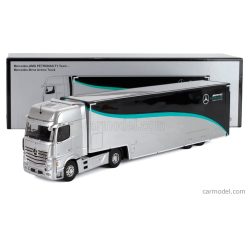   MERCEDES BENZ  ACTROS MP4 1851 TRUCK CAR TRANSPORTER TEAM MERCEDES-AMG PETRONAS F1 FORMULA ONE SEASON 2023  SILVER BLACK GREEN