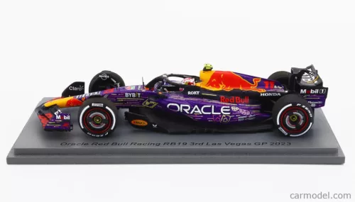 RED BULL  F1  RB19 TEAM ORACLE RED BULL RACING N 11 3rd LAS VEGAS USA GP 2023 SERGIO PEREZ  PURPLE YELLOW RED