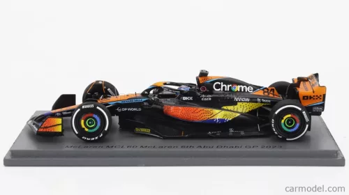 McLAREN  F1  MCL60 TEAM McLAREN N 81 6th ABU DHABI GP 2023 OSCAR PIASTRI  ORANGE BLUE BLACK