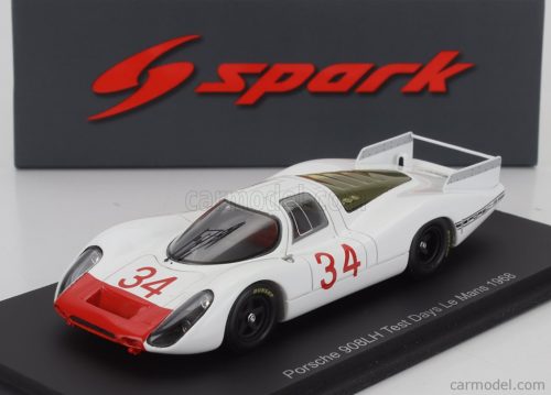 PORSCHE  908LH 3.0L TEST 24h LE MANS 1968 ROLF STOMMELEN  WHITE RED