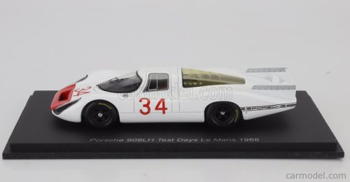 PORSCHE  908LH 3.0L TEST 24h LE MANS 1968 ROLF STOMMELEN  WHITE RED