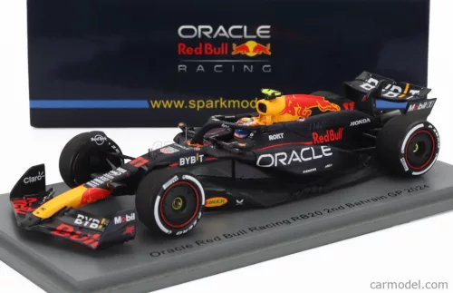 RED BULL  F1  RB20 TEAM ORACLE RED BULL RACING N 11 2nd BAHRAIN GP 2024 SERGIO PEREZ  BLUE YELLOW RED