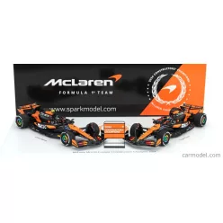   McLaren  SET F1  CHAMPION BOARD WINNER CONSTRUCTOR SEASON 2024 2X MCL38 TEAM McLaren N 4 SEASON LANDO NORRIS + N 81 OSCAR PIASTRI  ORANGE BLACK