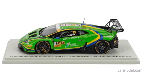 LAMBORGHINI  HURACAN GT3 EVO2 TEAM SJM VSR THELDORE RACING N 19 FIA GT WORLD CUP MACAU 2024 MATTEO CAIROLI  GREEN YELLOW